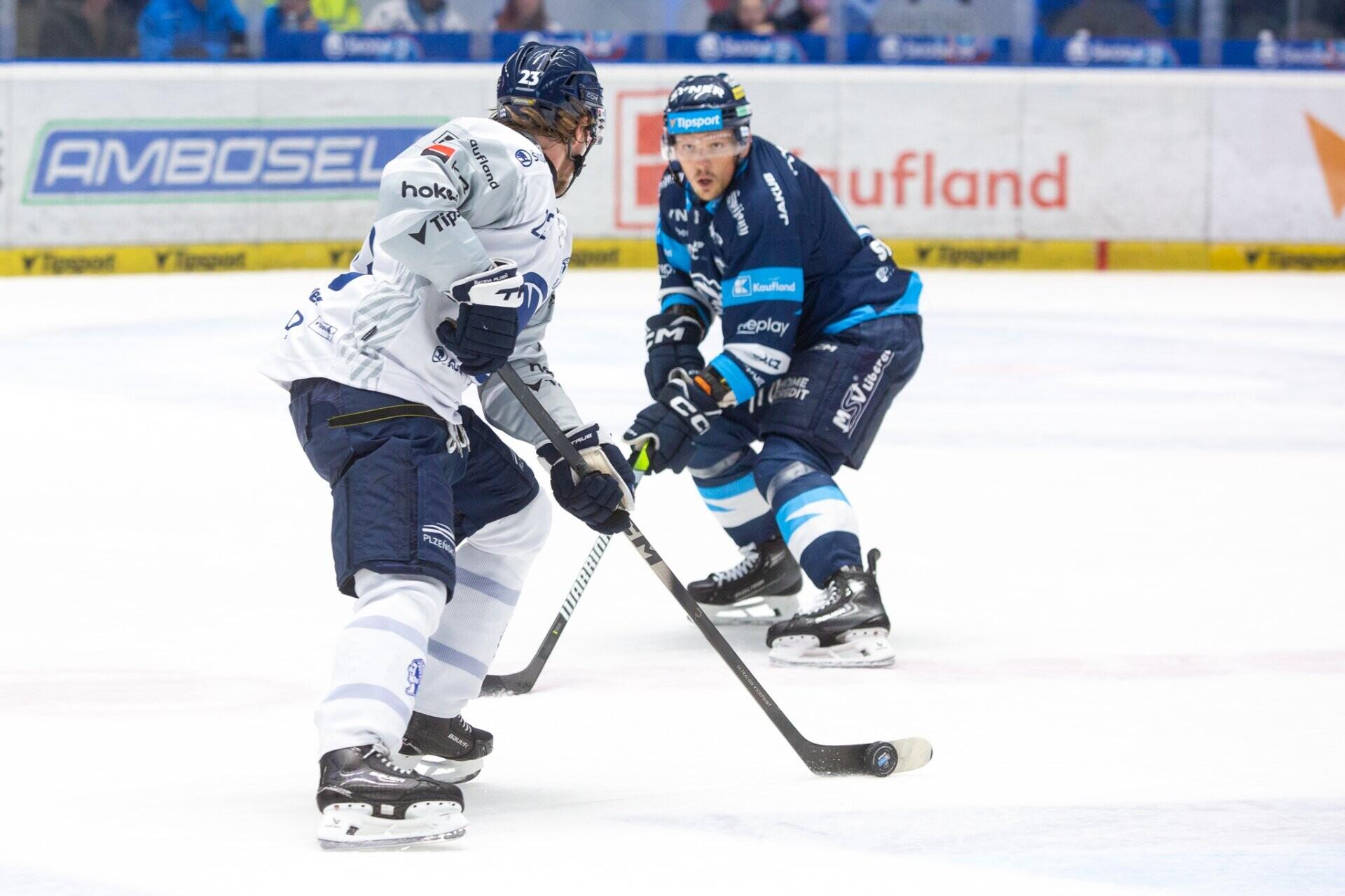Radim Šimek si hlídá protivníka, foto: www.hcbilitygri.cz